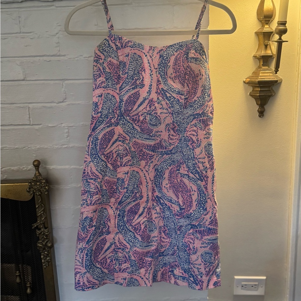 Lilly Pulitzer Shelli Stretch Dress, sz 0 in pink and blue. 🩵🩷